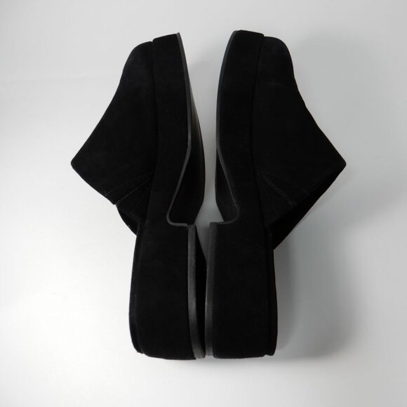 Larroude Miso Flatform Platform CLOGS Slip On Size 8.5 Black Suede Leather EUC - Picture 13 of 16